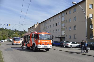 Essen auf dem Herd loest Feuerwehreinsatz in Esslingen-Oberesslingen aus